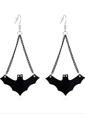 Black Bat Dangle Earrings